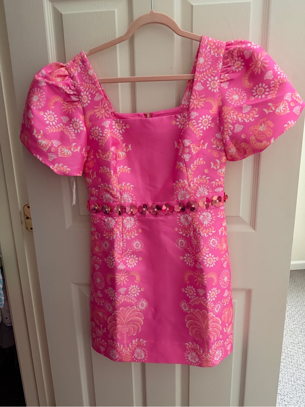NWT Lilly Pulitzer Cohen Skirted Romper Sun Kissed Pink Breezy Palm 4